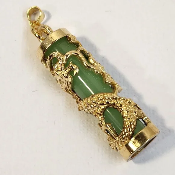 Multi Colors Available!  925 Jade Style Glow in the Dark Pendant 18" 925 Chain - Picture 8 of 16